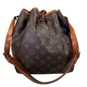 Authentic Louis Vuitton Shoulder Bag Petit Noe Monogram Used LV Handbag Vintage